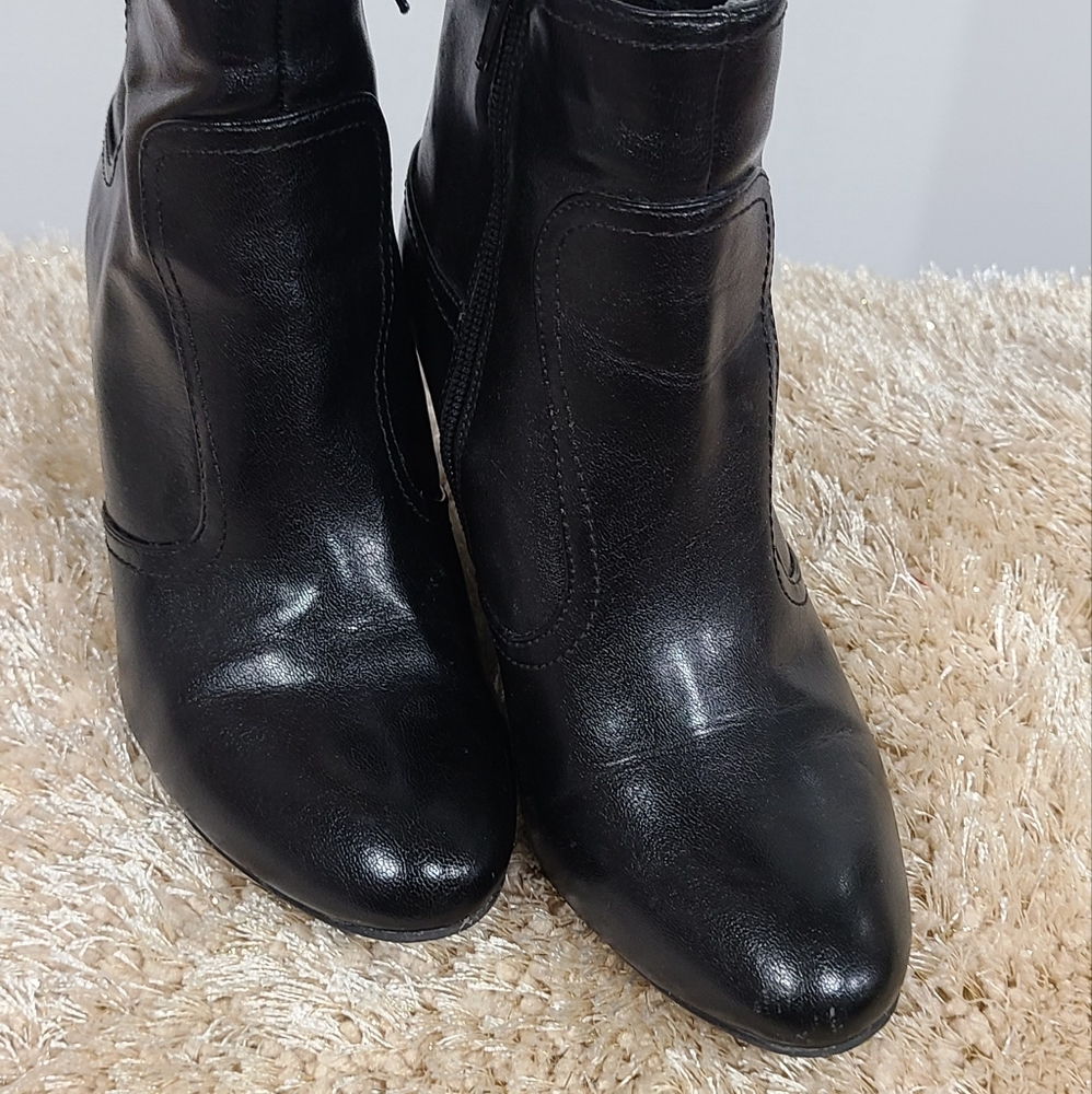 Black Wedge Booties